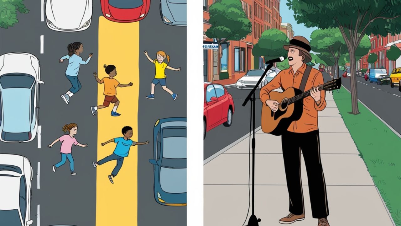 In the Street vs. On the Street: British vs. American