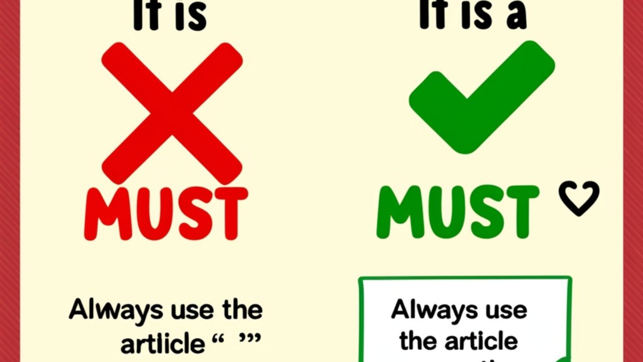 It Is Must vs It Is a Must: Grammar Rule Explained